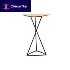 Contemporary high bar table BLACK BEOteakstainless steeltriangular
