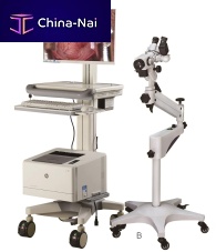 Binocular colposcope FD-9Cvideotrolley-mounted