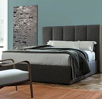 Double bed AIDAcontemporaryupholsteredwith upholstered headboard