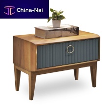 Contemporary bedside table Secretwood veneermetalwood veneer base