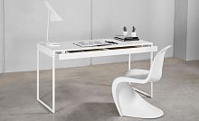 Contemporary desk ZENITwoodenmetalsled base