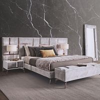 King size bed JAZZcontemporaryupholsteredwith headboard