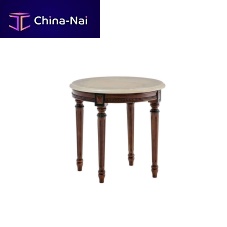 Traditional side table 5031TVmarblemahoganyround