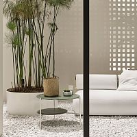 Contemporary side table FABIEN OPEN AIR lavametal baseround