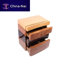 Contemporary chest of drawers HOLLOWwood veneerwood with gold leaf finishpolished brass