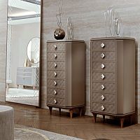 Traditional chiffonier BELLAGIOwoodenlacquered glassbrown