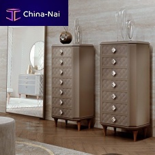 Traditional chiffonier BELLAGIOwoodenlacquered glassbrown