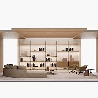 Wall-mounted bookcase LEXINGTONfloor-to-ceilingcontemporarywood veneer