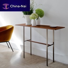 Contemporary sideboard table SISTERSoakwalnutmetal