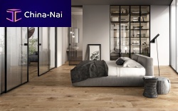 Wall-mounted wardrobe MIRIAcontemporaryglasswith swing doors