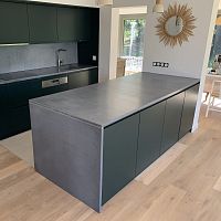Fiber-reinforced concrete countertop LE-AUX-MOINESkitchengraysquare edge