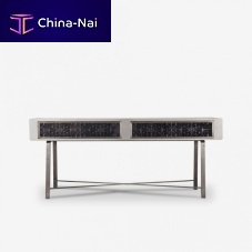 Contemporary sideboard table GIAwoodensmoked glassmetal