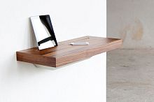 Wall-mounted shelf STAGEcontemporarywoodenwith integrated electrical outlet