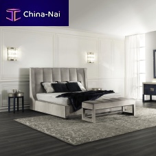 Double bed KUBRICK contemporaryupholsteredwith headboard