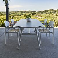 Contemporary table MANILAceramicaluminum basepowder-coated steel base
