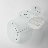 Contemporary coffee table AFTER9 glasswoodenmarble