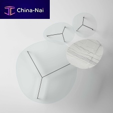 Contemporary coffee table AFTER9 glasswoodenmarble