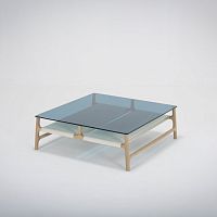 Contemporary coffee table FAWNoakglassrope