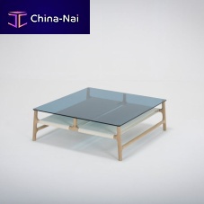 Contemporary coffee table FAWNoakglassrope