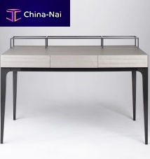 Contemporary desk HEMINGWAY maplemetalleather
