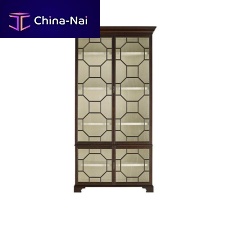 Traditional display case CHINESE CHIPPENDALEglassmahogany