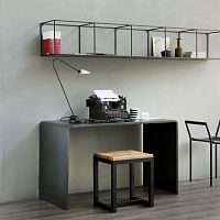 Minimalist design desk SOLITAIREsheet steelpanel end