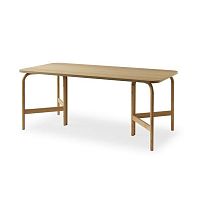 Contemporary table ALDUSoakmetal baseoak base