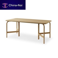 Contemporary table ALDUSoakmetal baseoak base