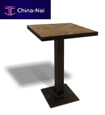 Contemporary high bar table oaksteel basepainted steel base