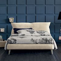 Double bed DANsinglecontemporaryupholstered