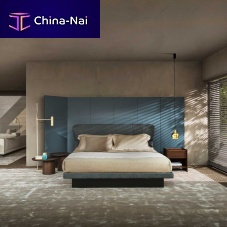 Double bed AZULcontemporaryupholsteredwith headboard