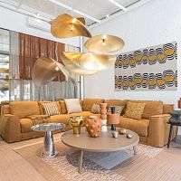 Contemporary coffee table Grayoakwalnutoak base