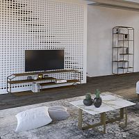 Contemporary TV cabinet YINoakwalnutcrystal