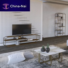 Contemporary TV cabinet YINoakwalnutcrystal