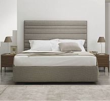 Double bed APOLLOsinglecontemporarywith upholstered headboard