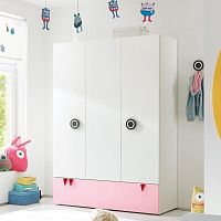 Contemporary wardrobe MINIMOlacquered woodnatural oakwith swing doors