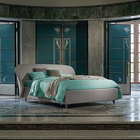 Double bed ORIGAMIcontemporaryupholsteredwith upholstered headboard