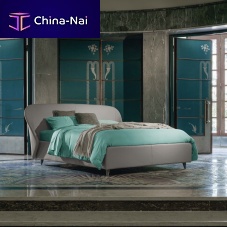 Double bed ORIGAMIcontemporaryupholsteredwith upholstered headboard