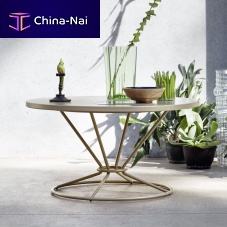 Contemporary coffee table GRAVITYstainless steelHPLstainless steel base