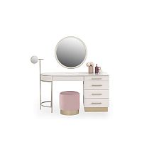 Contemporary dressing table Blush lacquered woodbacklit1-seat