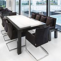 Contemporary dining table granitegranite baserectangular