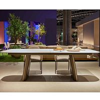 Contemporary table TULsteelceramicmetal base