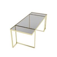 Contemporary dining table JACKIEsmoked glassbrass baserectangular