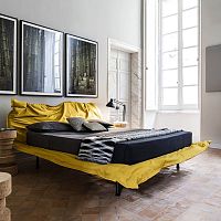 Double bed BIG HUGcontemporaryupholsteredwith headboard