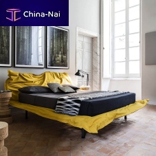 Double bed BIG HUGcontemporaryupholsteredwith headboard