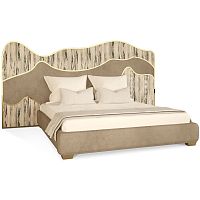 King size bed Douruscontemporaryupholsteredwith headboard