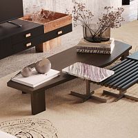 Contemporary coffee table Escarpawood veneerwood veneer basehome