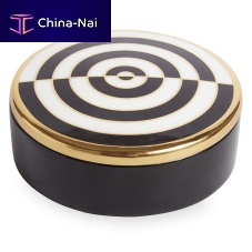 Porcelain storage box OP ART