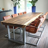 Contemporary dining table walnutlacquered woodAmerican walnut