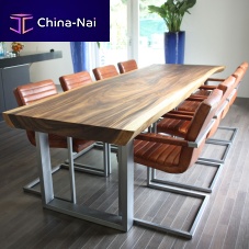 Contemporary dining table walnutlacquered woodAmerican walnut